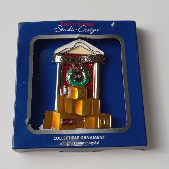 NEW Harvey Lewis Online Shopper 2022 Christmas Ornament Swarovski Crystal NIB - Picture 5 of 6